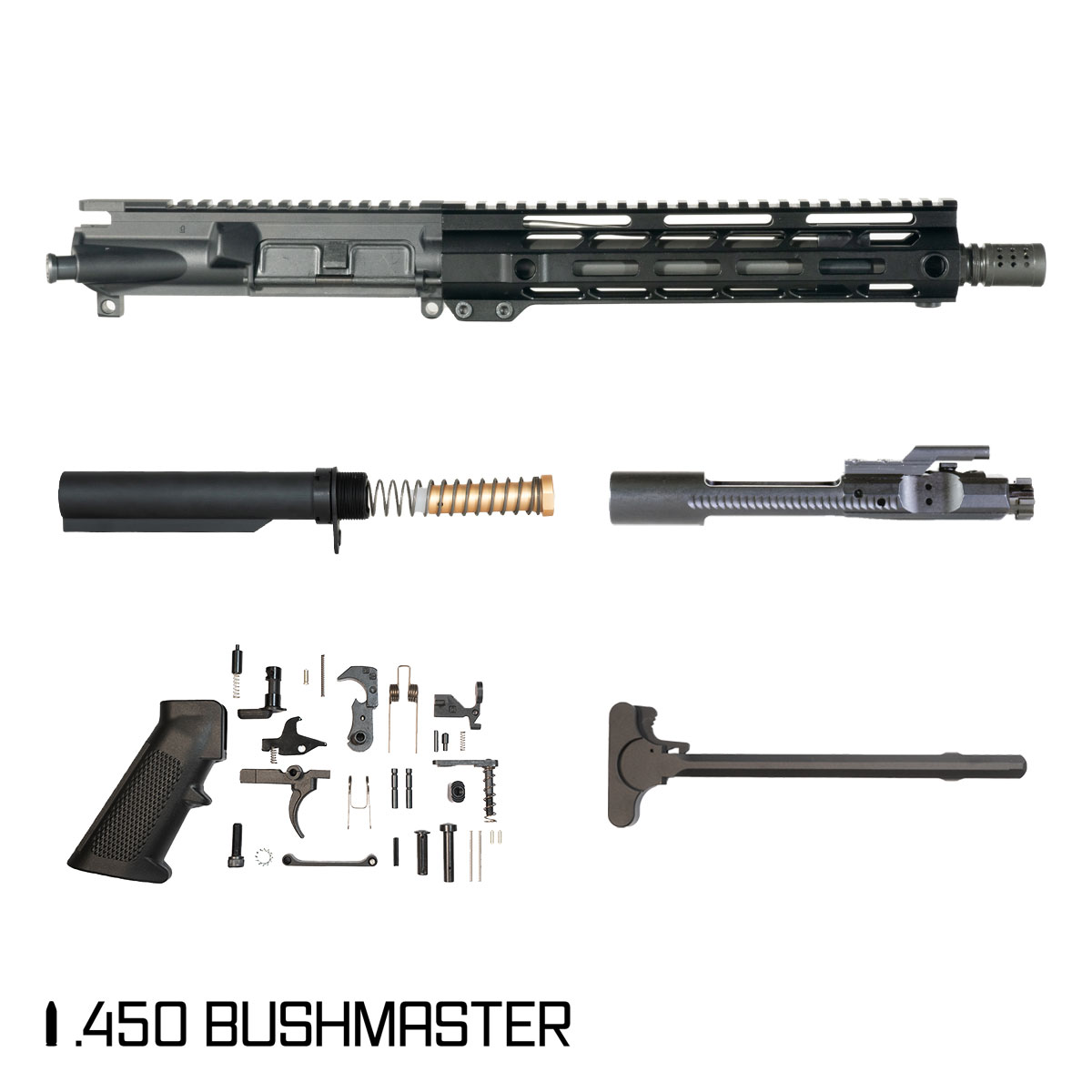 Davidson Defense Infernum 10.5-inch Carbine-Gas 1:24 .450 Bushmaster AR-15 Freefloat M-Lok Handguard Pistol Full Build Kit, SBR Ready