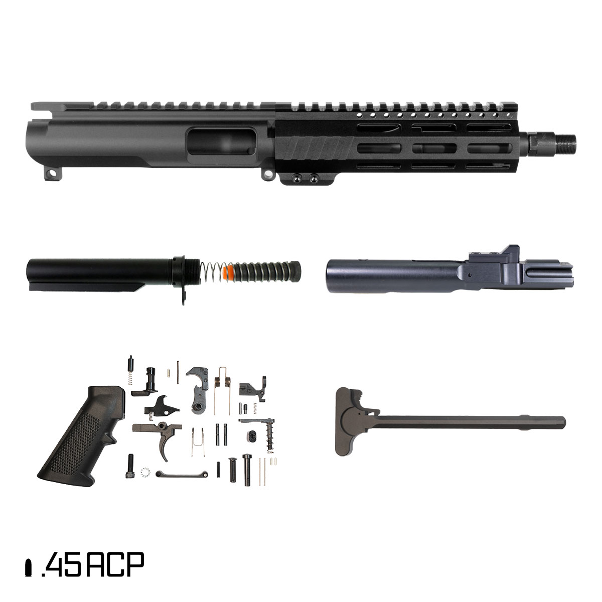Davidson Defense Suppressor Ready Aegis SBR Ready 7.5-inch 1:16 45ACP AR-45 M-Lok Pistol Full Build Kit