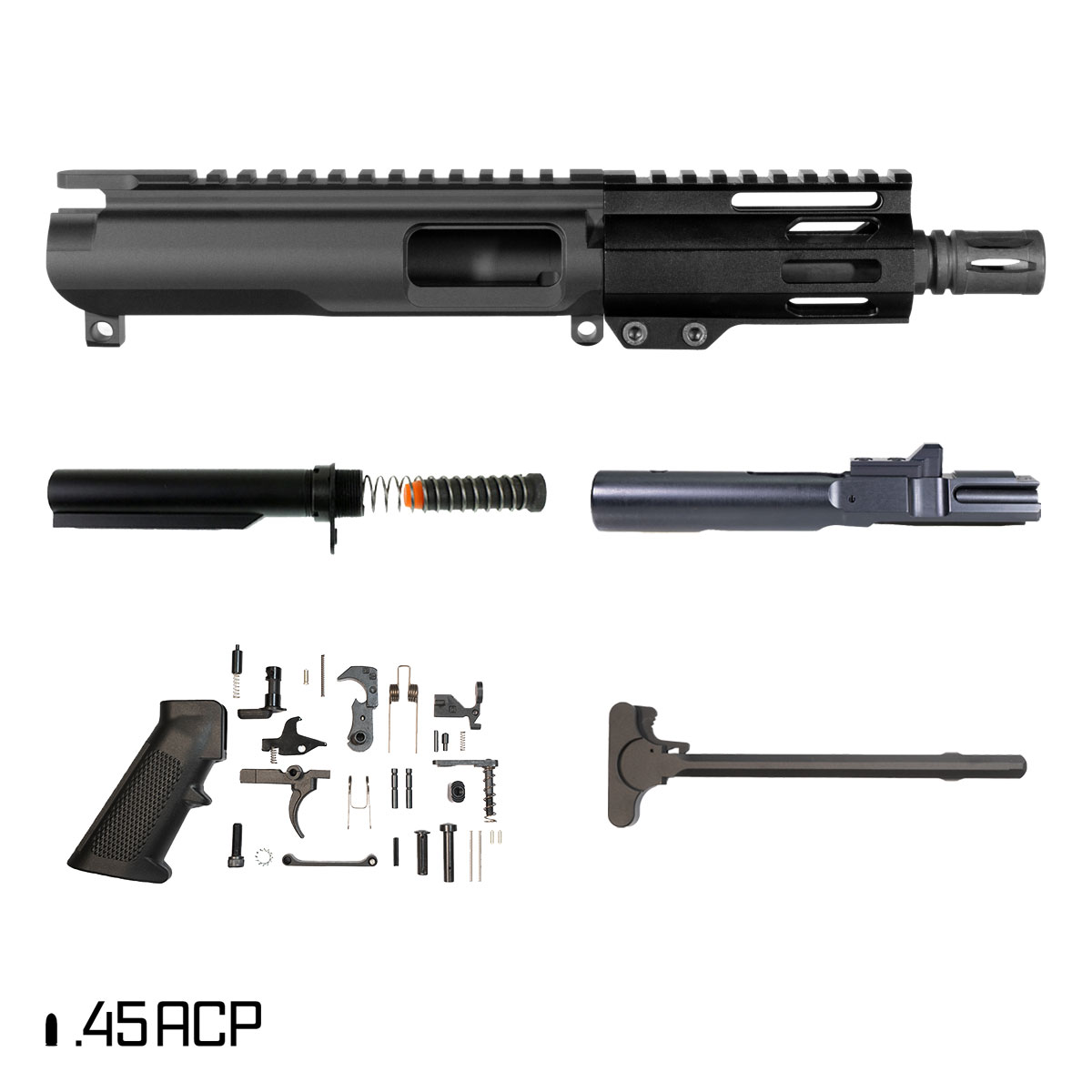 Davidson Defense Shorty 5 SBR Ready 5-inch 1:16 45ACP AR-45 M-Lok Handguard Pistol Full Build Kit