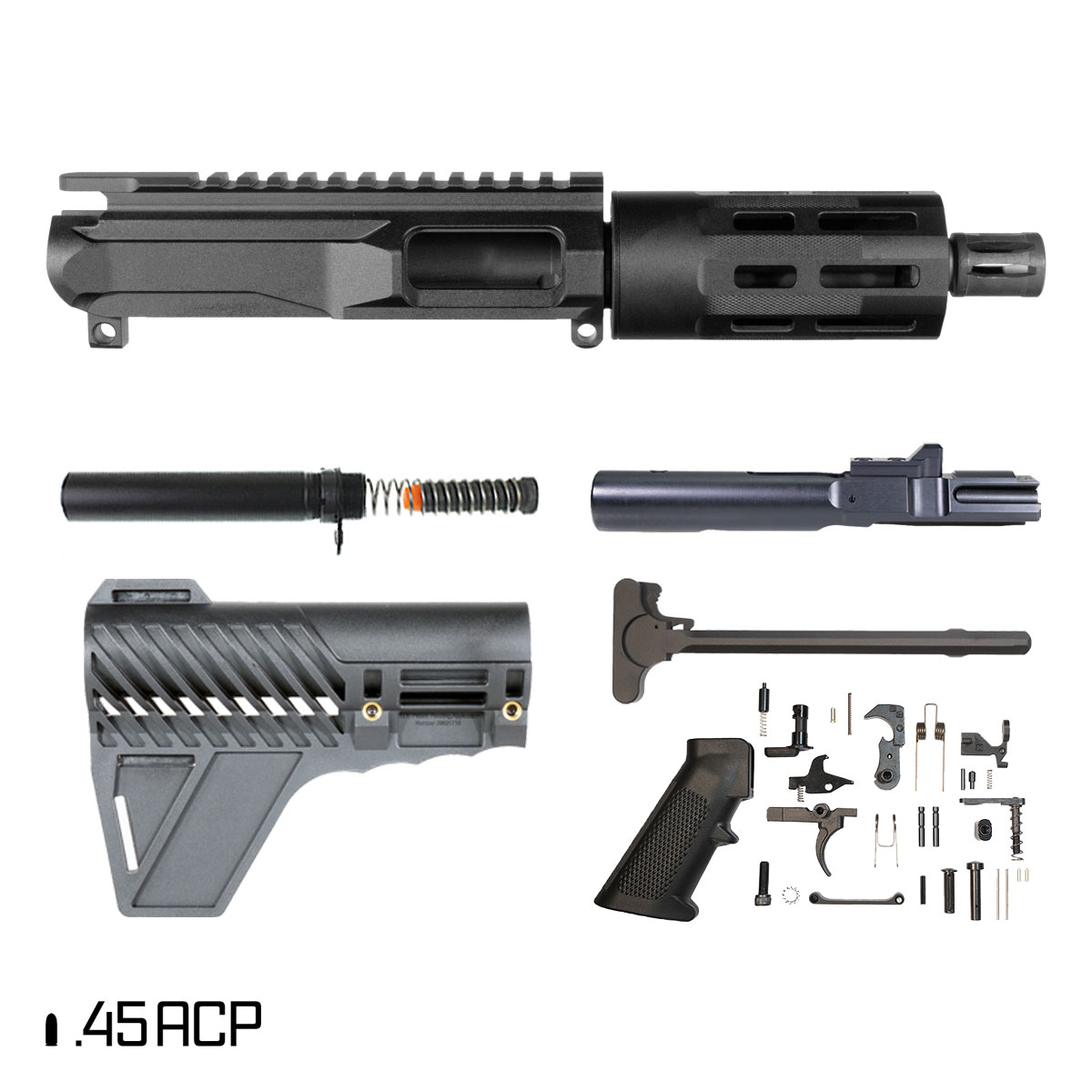 Davidson Defense Thumper w/Gauntlet Arms Brace 5-inch 1:16 45ACP AR-45 M-Lok Pistol Full Build Kit