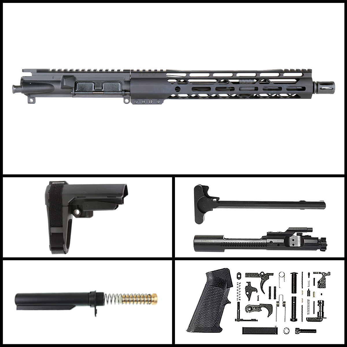 Davidson Defense 'Reckoner w/ SBA3' 12.5-inch AR-15 5.56 NATO QPQ Nitride SBA3 Pistol Full Build Kit