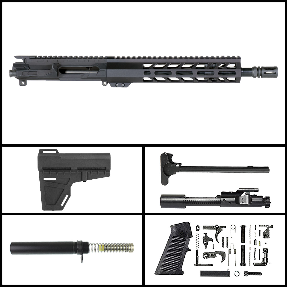 DD 'The Gangster w/ KAK' 11.5-inch AR-15 5.56 NATO QPQ Nitride Pistol Full Build Kit