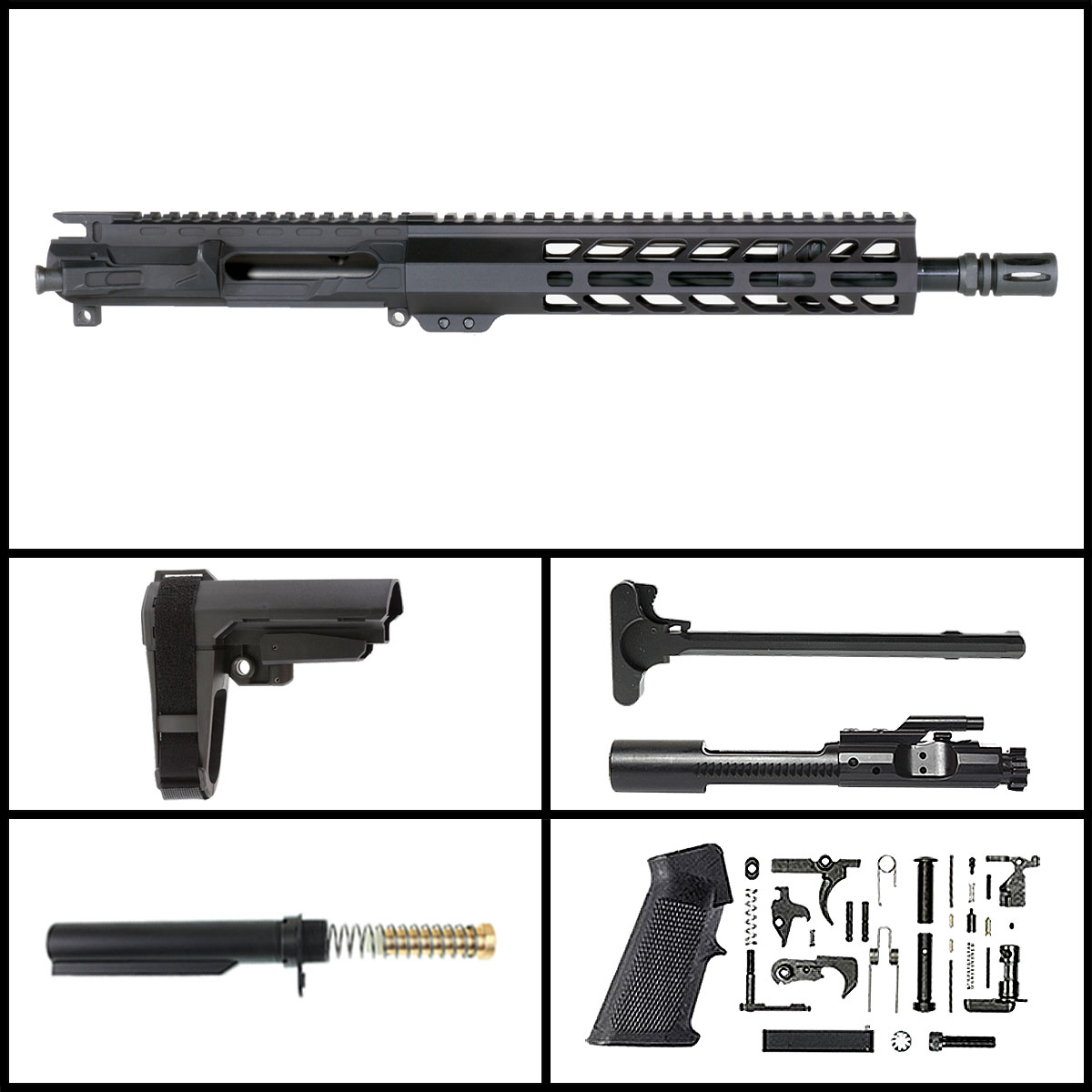 DD 'The Gangster w/ SBA3' 11.5-inch AR-15 5.56 NATO QPQ Nitride Pistol Full Build Kit