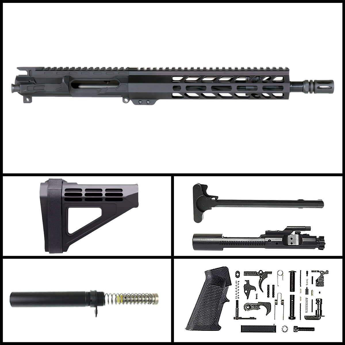 DD 'The Gangster w/ SBM4' 11.5-inch AR-15 5.56 NATO QPQ Nitride Pistol Full Build Kit