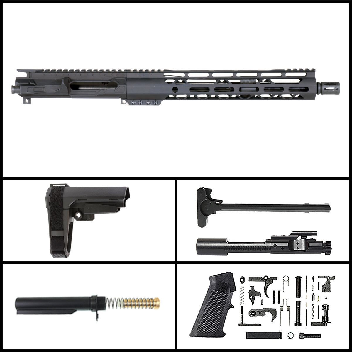 DD 'Star Shooter w/ SBA3' 12.5-inch AR-15 5.56 NATO QPQ Nitride Pistol Full Build Kit