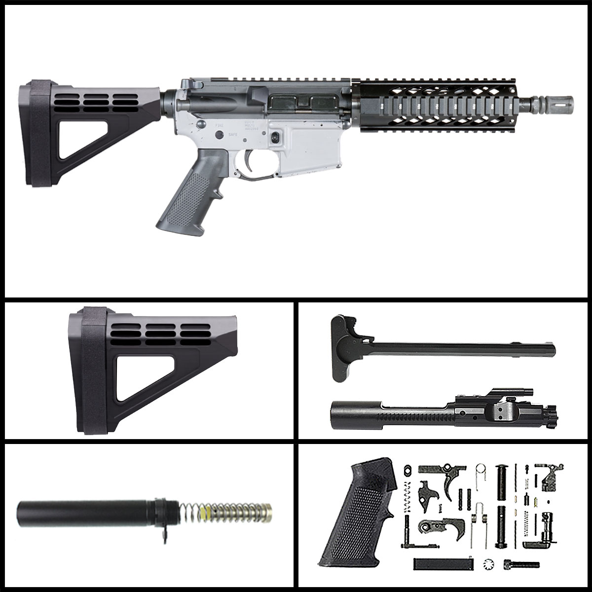 Davidson Defense 'Spectre w/ SB Tactical SBM4 Brace' 8.5-inch AR-15 5.56 NATO Nitride Pistol Full Build Kit
