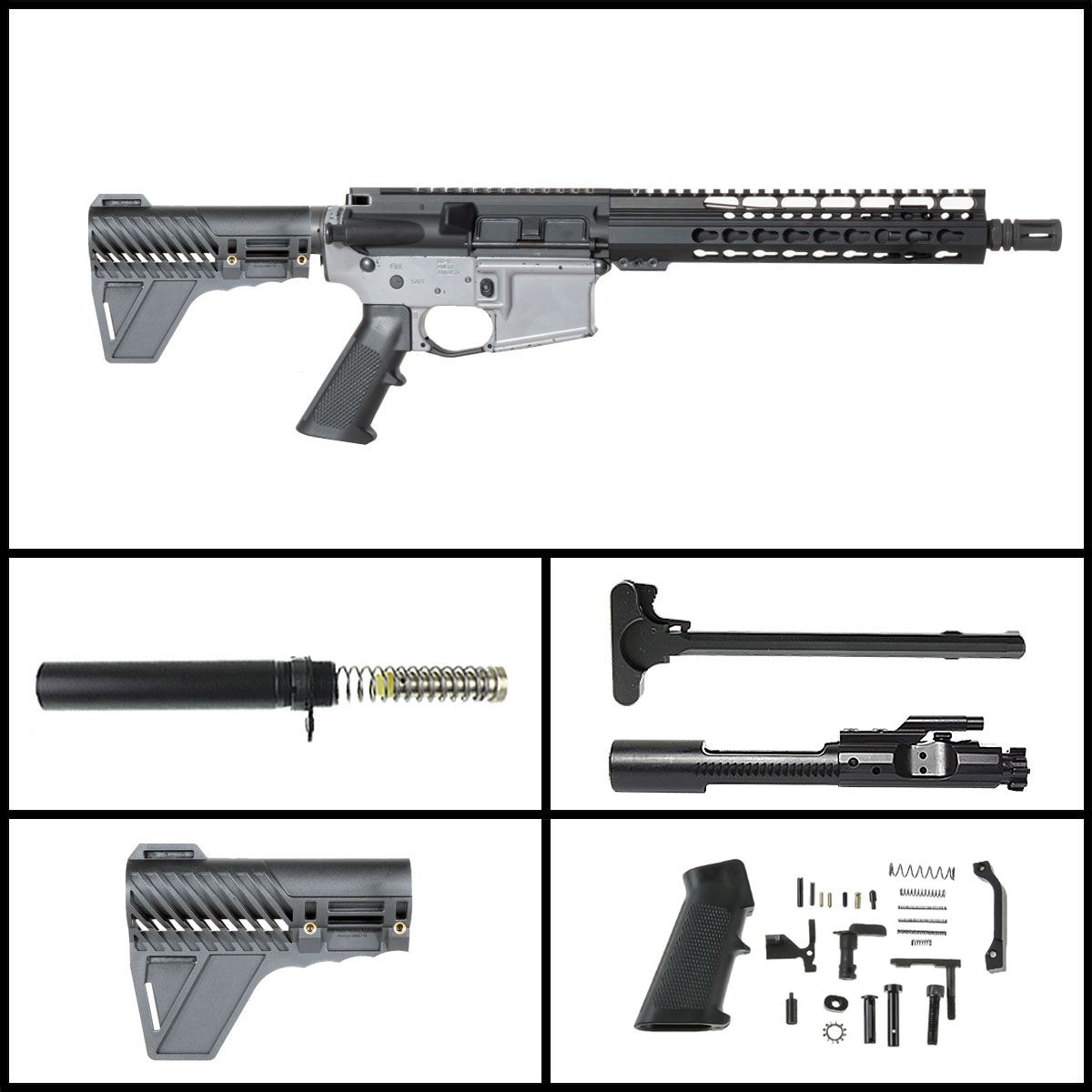 Davidson Defense 'Capture w/Gauntlet Arms Brace' 10.5-inch AR-15 5.56 NATO Nitride Pistol Drop in Trigger Ready Full Build Kit