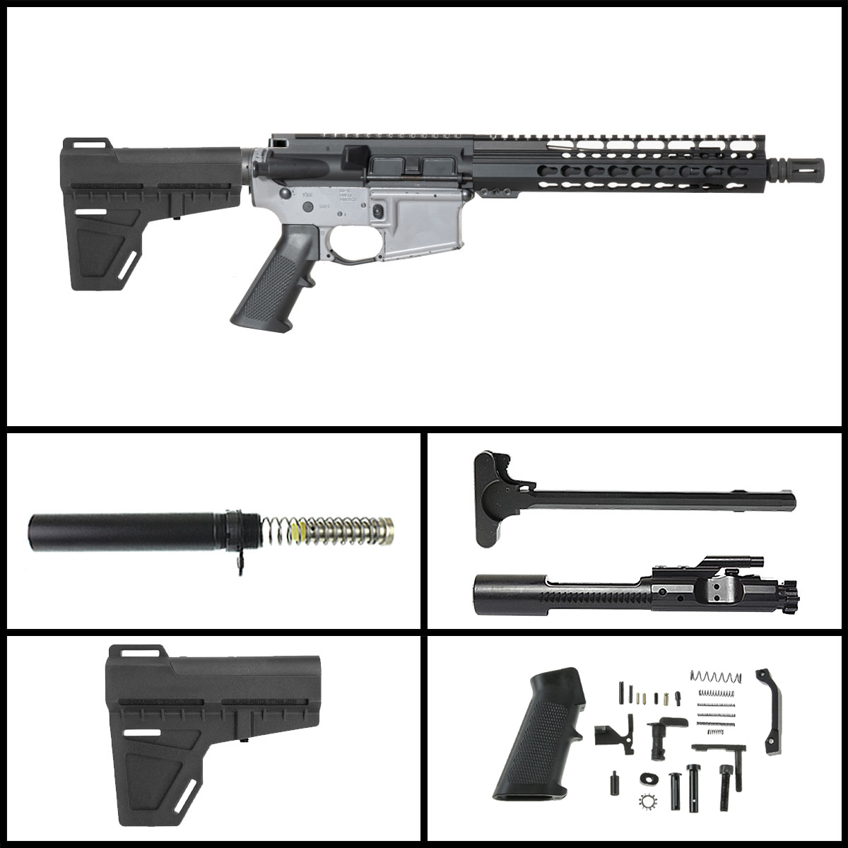 Davidson Defense 'Capture w/KAK Brace' 10.5-inch AR-15 5.56 NATO Nitride Pistol Drop in Trigger Ready Full Build Kit