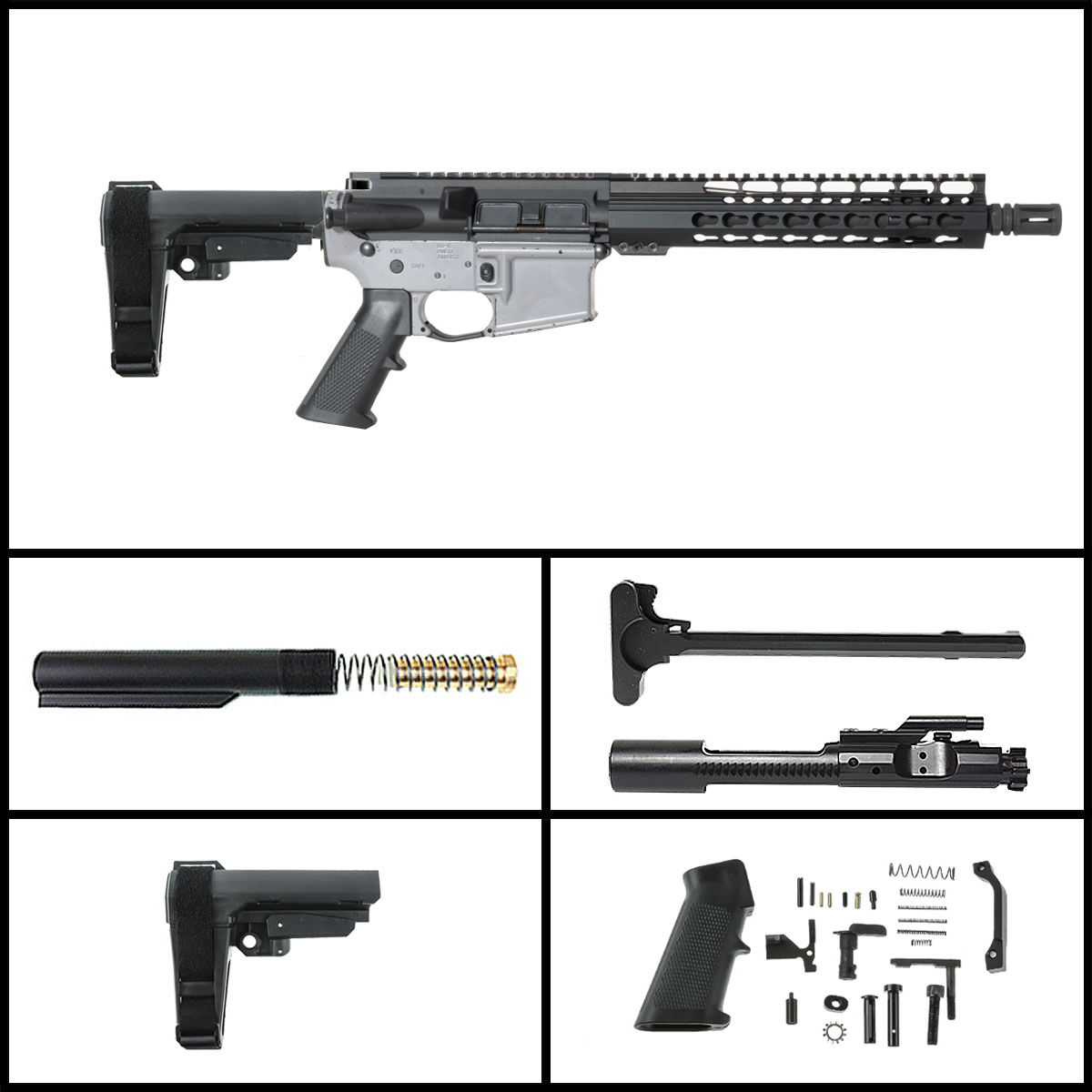 Davidson Defense 'Capture w/SBA3 Brace' 10.5-inch AR-15 5.56 NATO Nitride Pistol Drop in Trigger Ready Full Build Kit