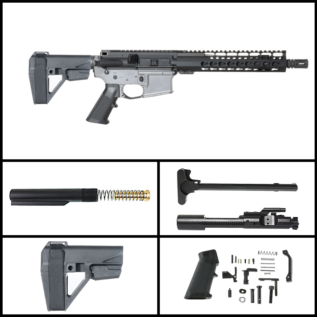 Davidson Defense 'Capture w/SBA5 Brace' 10.5-inch AR-15 5.56 NATO Nitride Pistol Drop in Trigger Ready Full Build Kit
