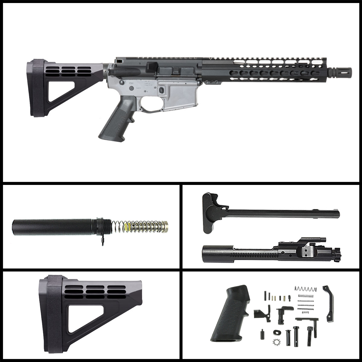 Davidson Defense 'Capture w/SBM4 Brace' 10.5-inch AR-15 5.56 NATO Nitride Pistol Drop in Trigger Ready Full Build Kit