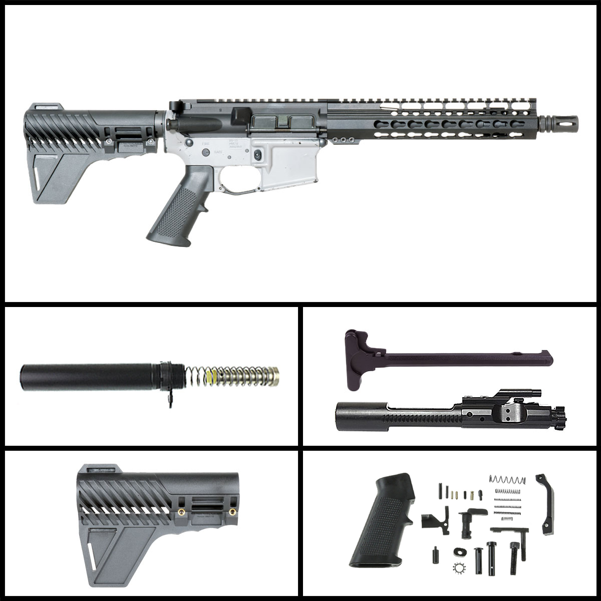 Davidson Defense 'Full House w/Gauntlet Arms Brace' 10.5-inch AR-15 5.56 NATO Nitride Pistol Drop in Trigger Ready Full Build Kit