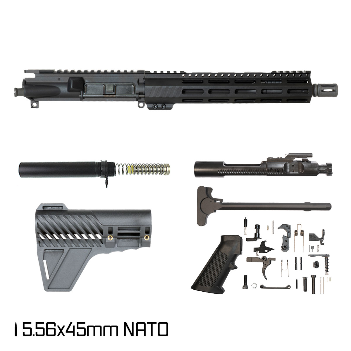 Davidson Defense Aegis Lightweight w/Gauntlet Arms Brace 10.5-inch Carbine-Gas 1:8 5.56 NATO AR-15 Freefloat M-Lok Handguard Pistol Full Build Kit