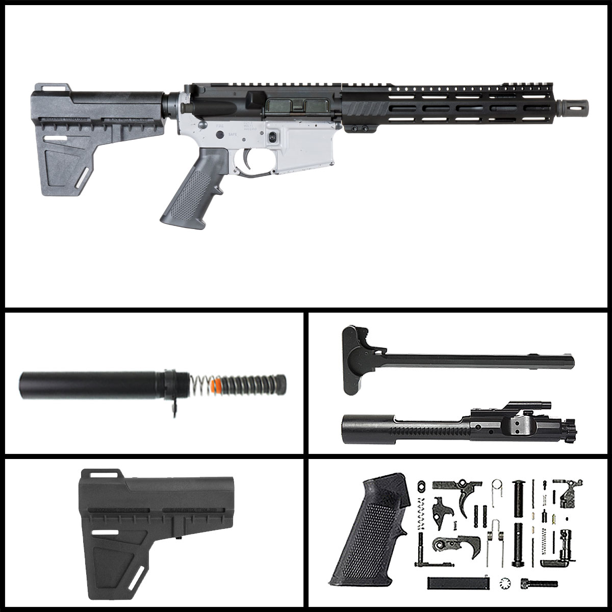 Davidson Defense 'Vigilance Wing 5.56 w/KAK Brace' 10.5-inch AR-15 5.56 NATO Nitride Pistol Full Build Kit