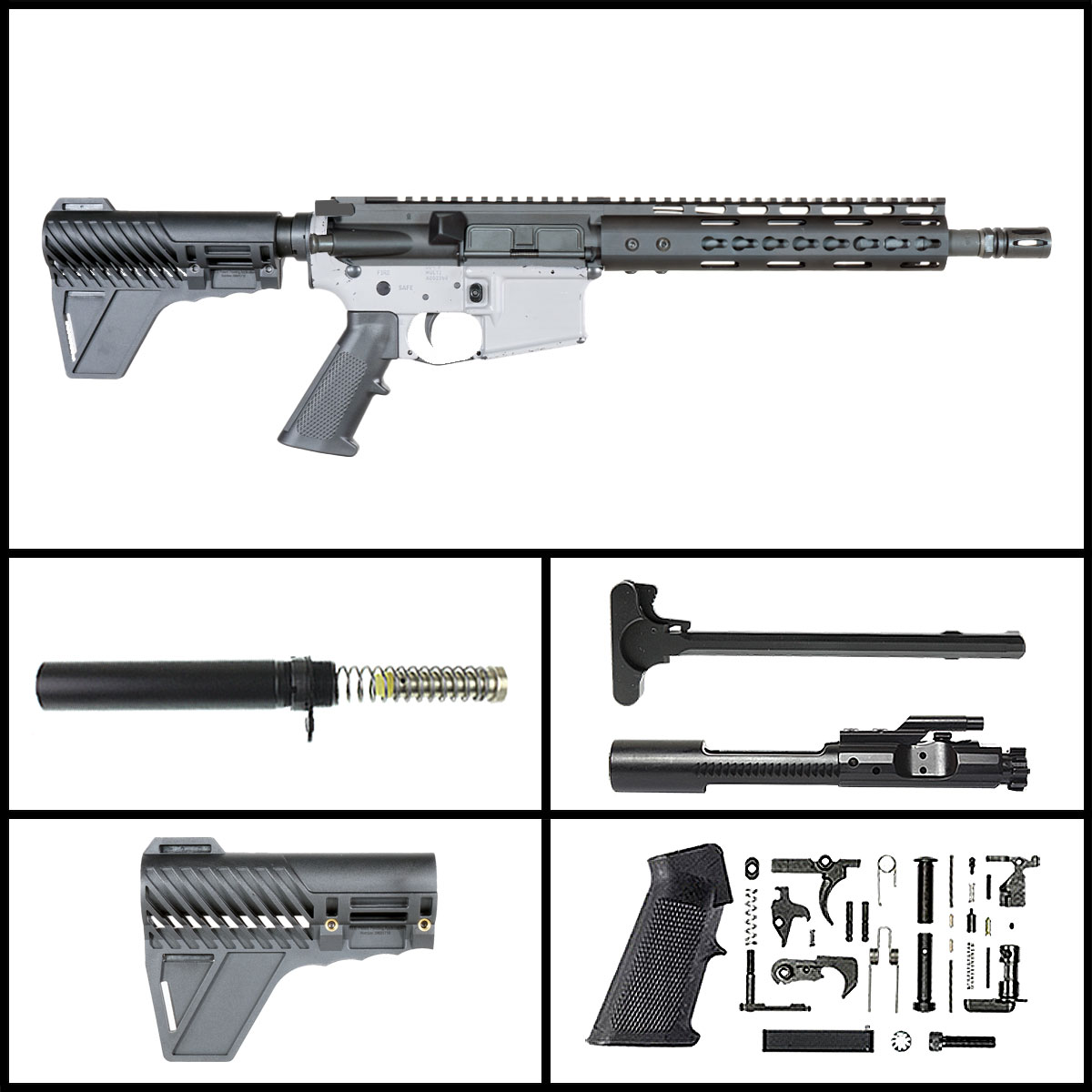 Davidson Defense 'PREASSEMBLED-Fly on the Wall w/ Gauntlet Arms Brace' 10.5-inch AR-15 5.56 NATO Nitride Pistol Full Build Kit
