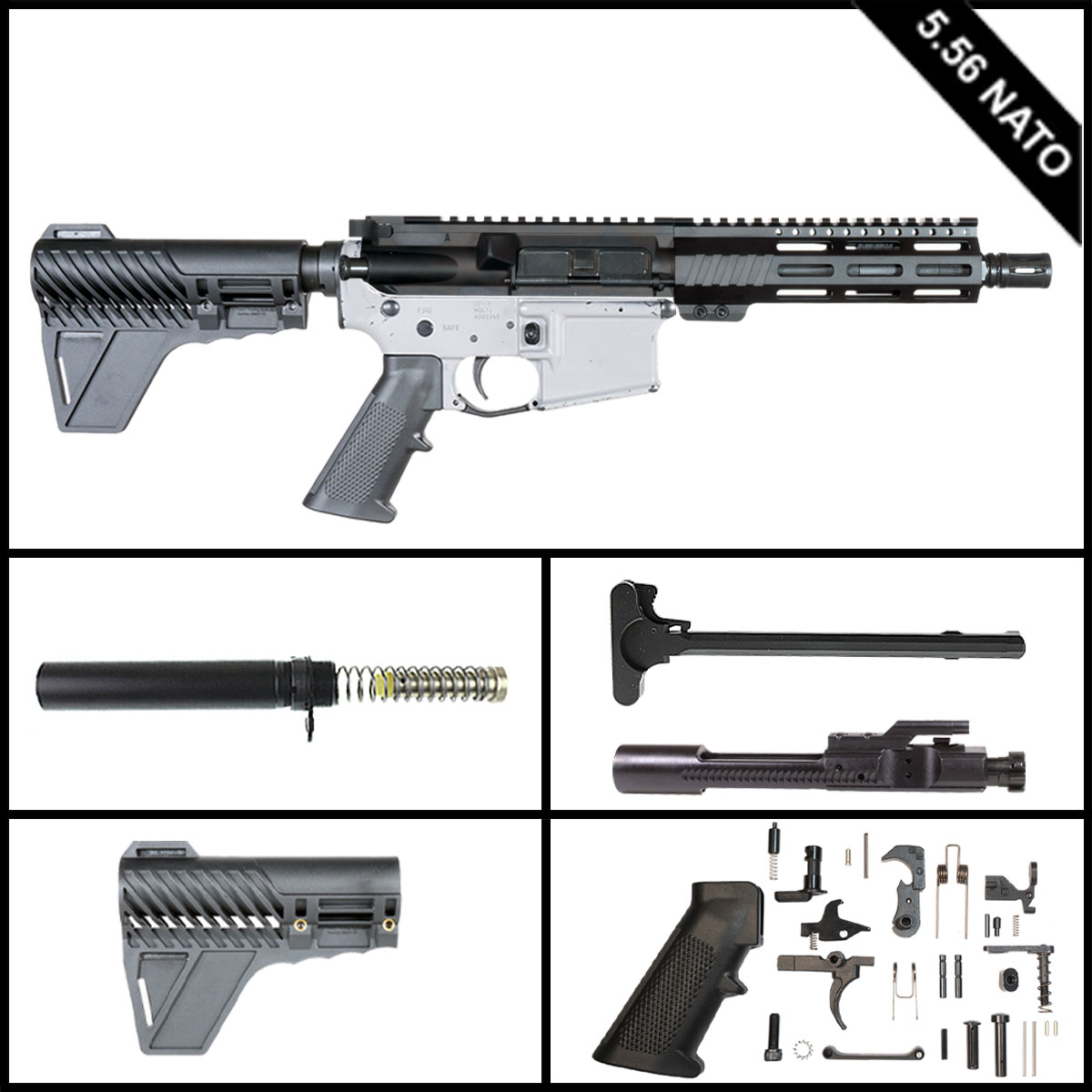 Davidson Defense Cursebreaker w/Gauntlet Arms Brace 7.5-inch AR-15 5.56 NATO Pistol Full Build Kit