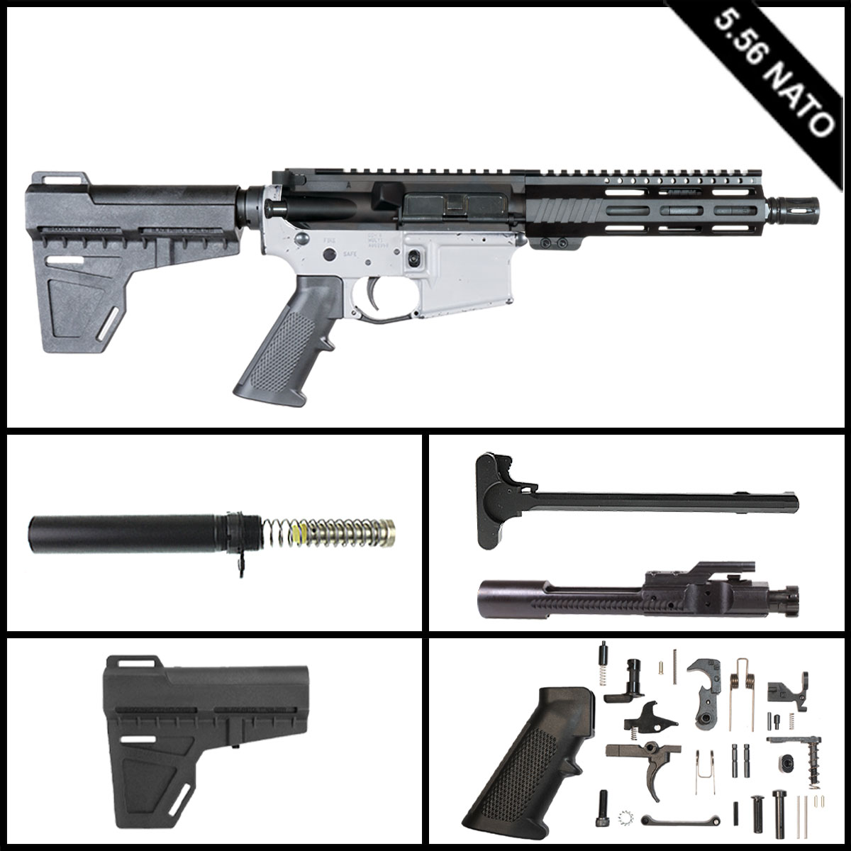 Davidson Defense Cursebreaker w/KAK Brace 7.5-inch AR-15 5.56 NATO Pistol Full Build Kit