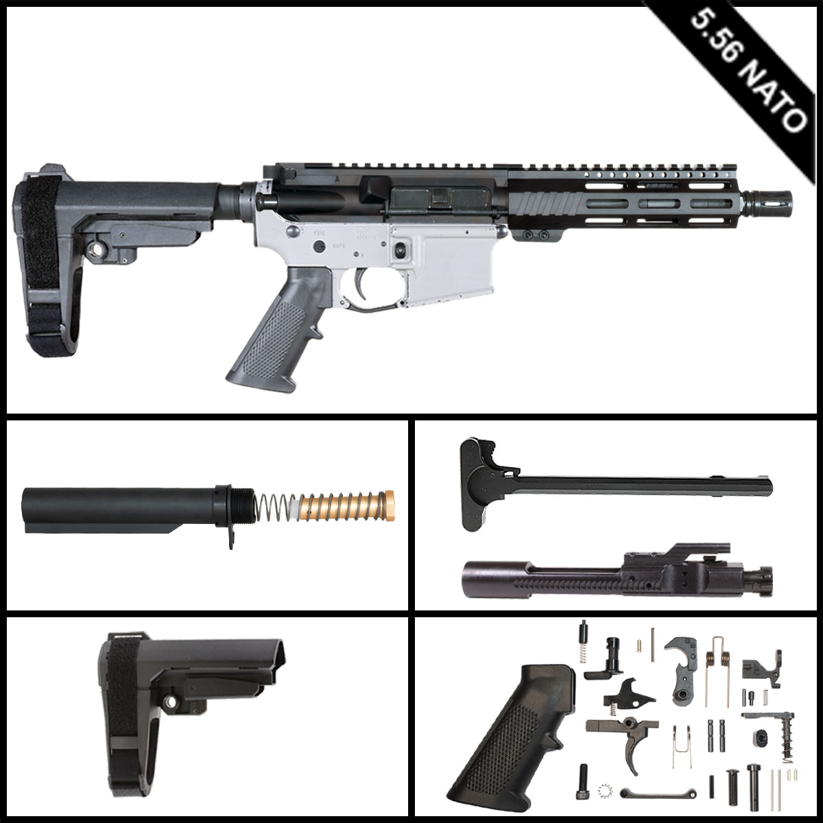 Davidson Defense Cursebreaker w/SBA3 Brace 7.5-inch AR-15 5.56 NATO Pistol Full Build Kit