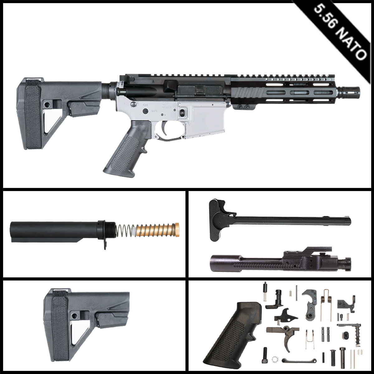 Davidson Defense Cursebreaker w/SBA5 Brace 7.5-inch AR-15 5.56 NATO Pistol Full Build Kit