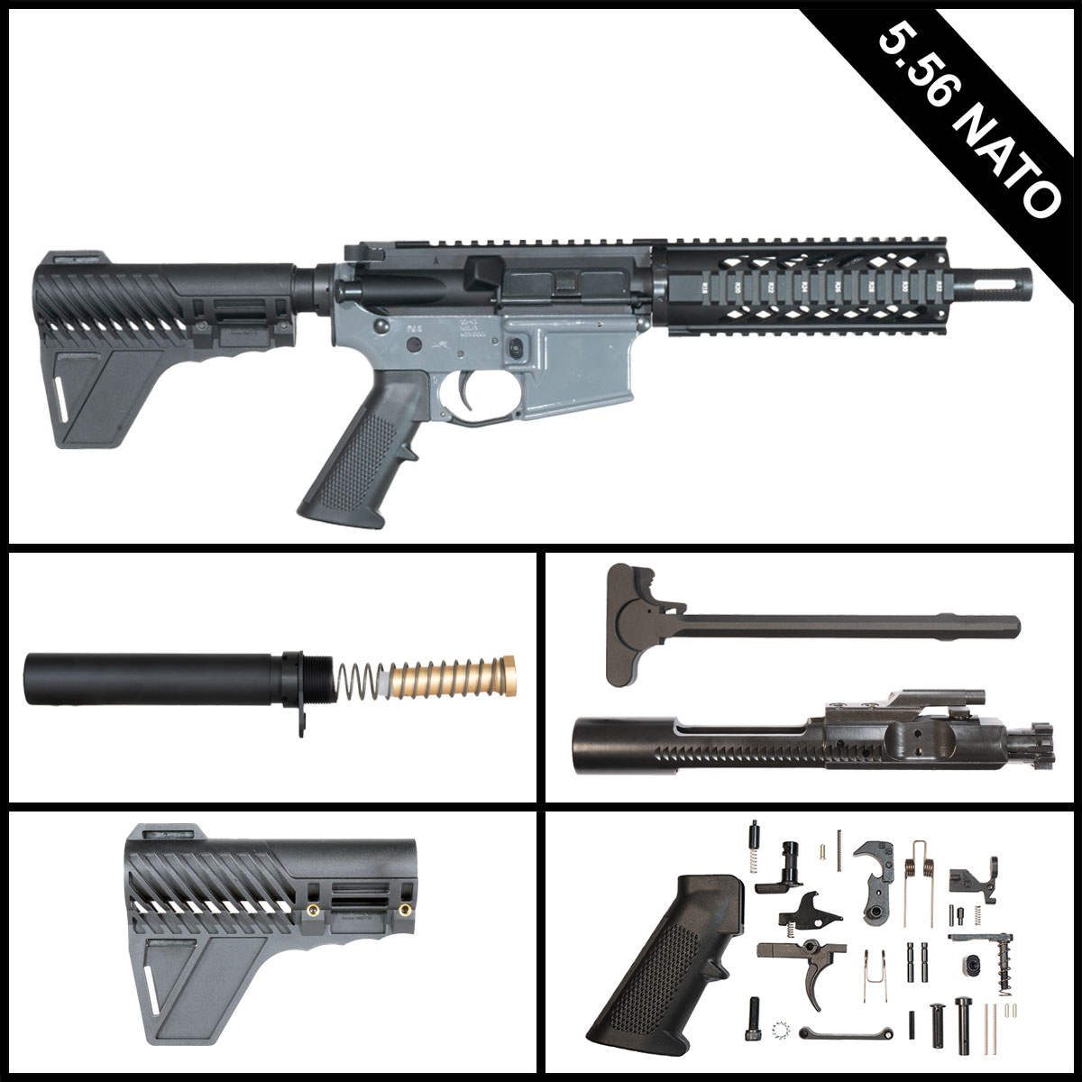 Davidson Defense Nightflare w/Gauntlet Arms Brace 7.5-inch AR-15 5.56 NATO Pistol Full Build Kit