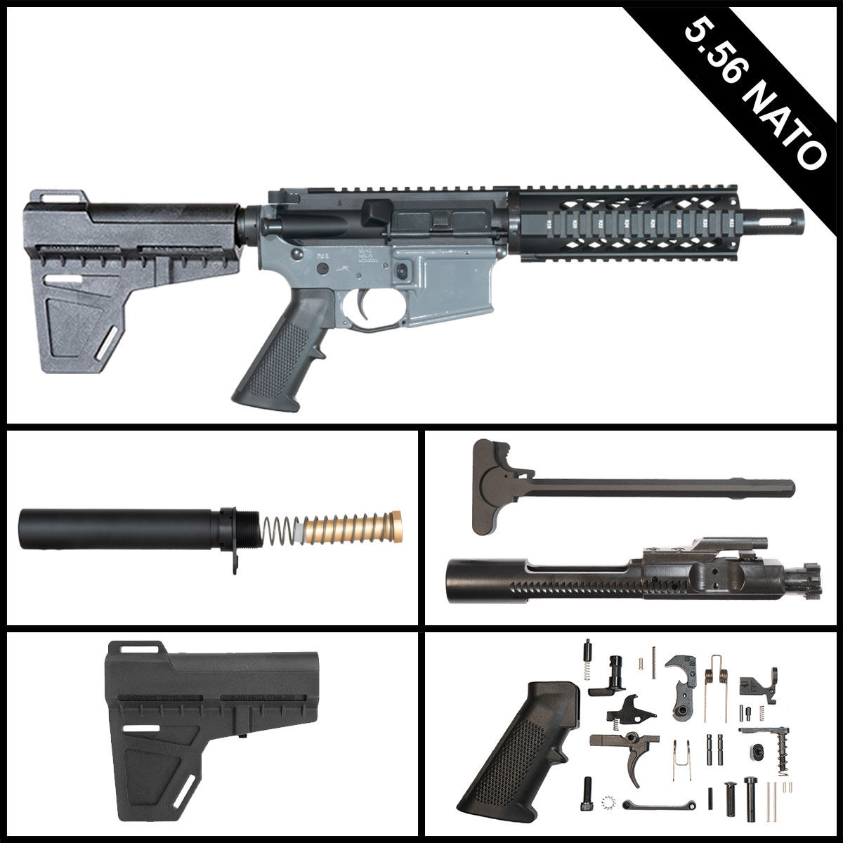Davidson Defense Nightflare w/KAK Brace 7.5-inch AR-15 5.56 NATO Pistol Full Build Kit