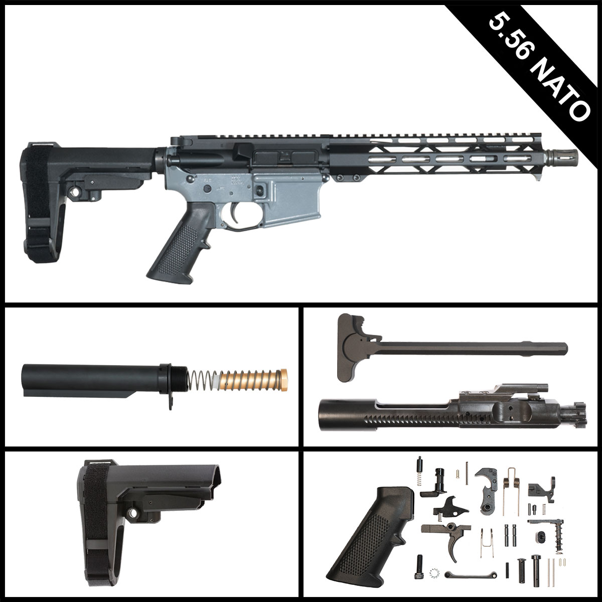 Davidson Defense Shorty Boy w/SBA3 Brace 10.5-inch AR-15 5.56 NATO Pistol Full Build Kit