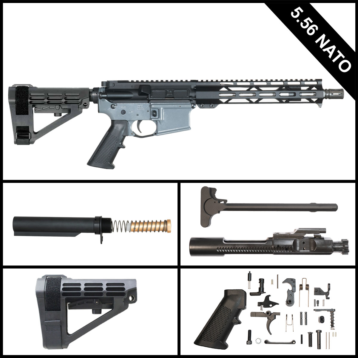 Davidson Defense Shorty Boy w/SBA4 Brace 10.5-inch AR-15 5.56 NATO Pistol Full Build Kit