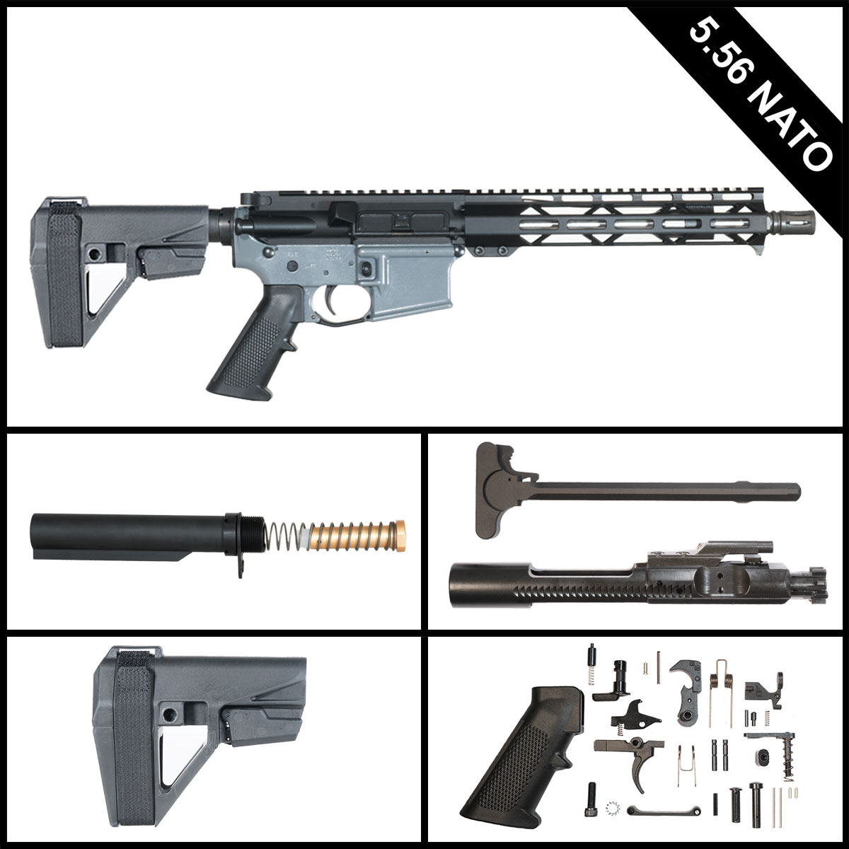 Davidson Defense Shorty Boy w/SBA5 Brace 10.5-inch AR-15 5.56 NATO Pistol Full Build Kit