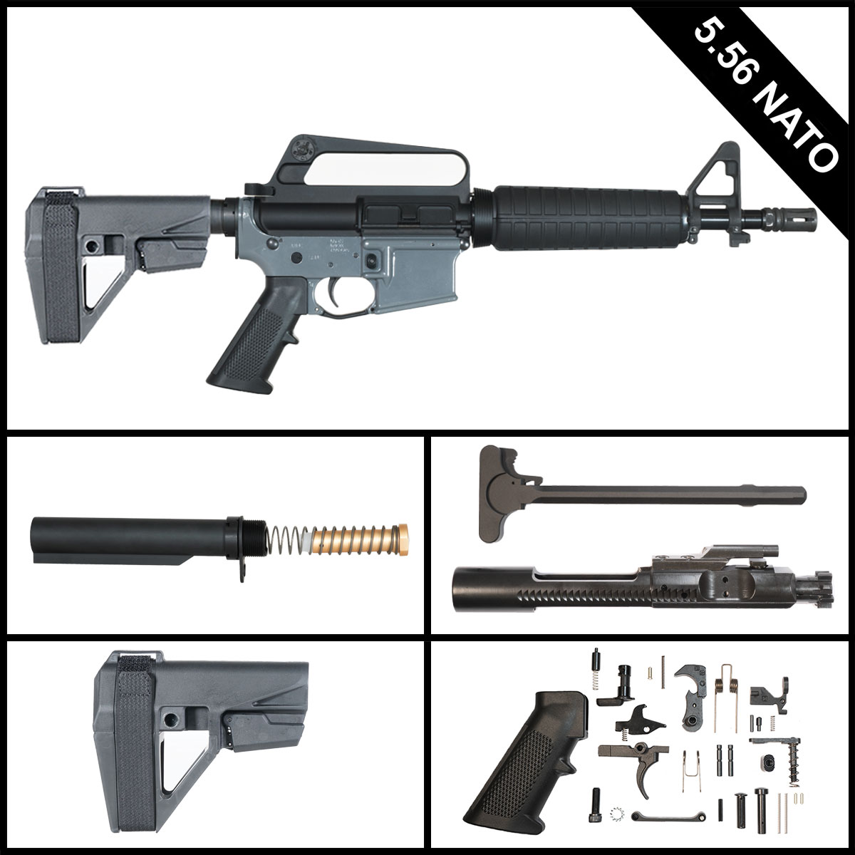 Davidson Defense The Real Deal w/SBA5 Brace 10.5-inch AR-15 5.56 NATO Pistol Full Build Kit