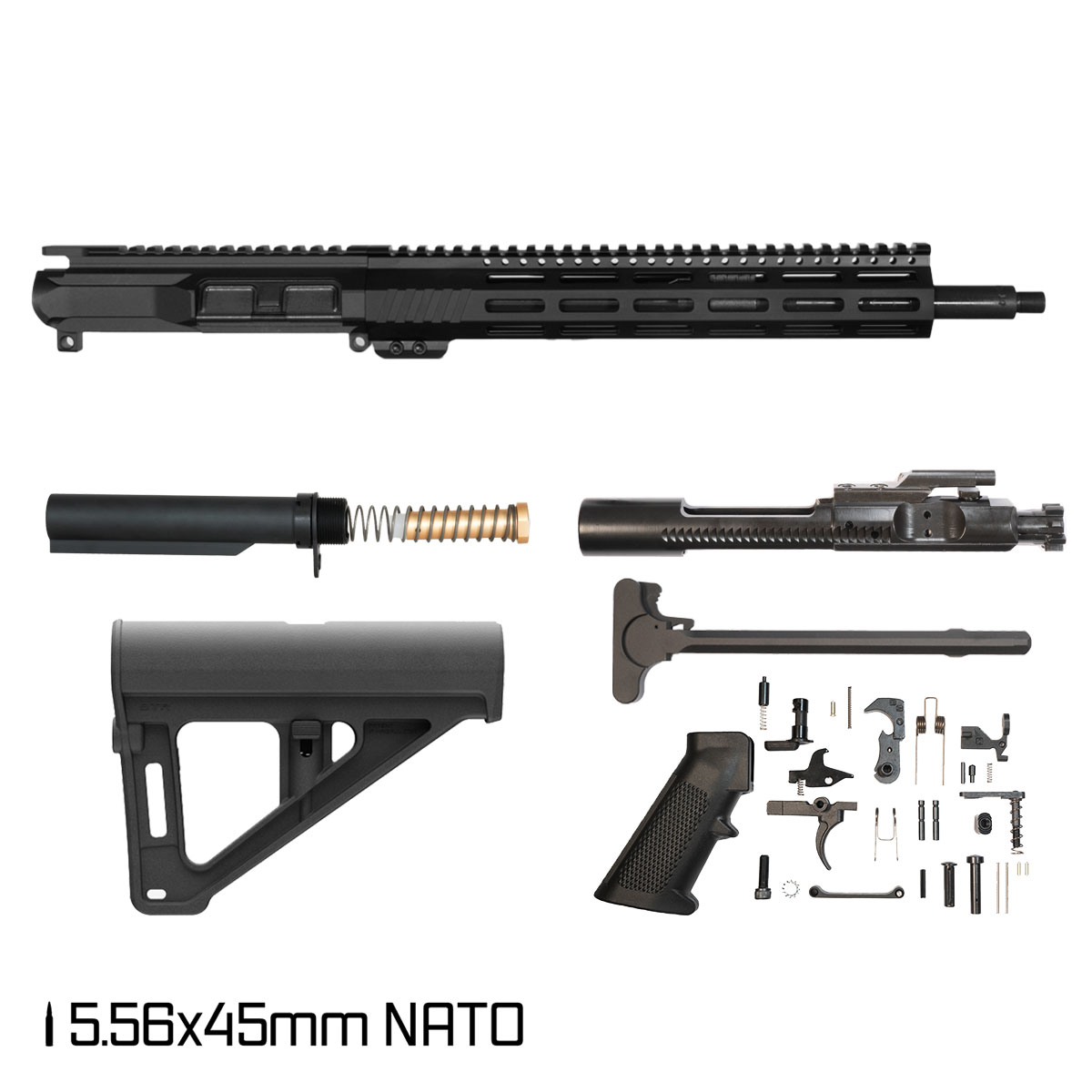 Davidson Defense Marathon w/Magpul BTR Brace 14.5-inch Carbine-Gas 5.56 NATO AR-15 Pistol Full Build Kit Pin/Weld Ready