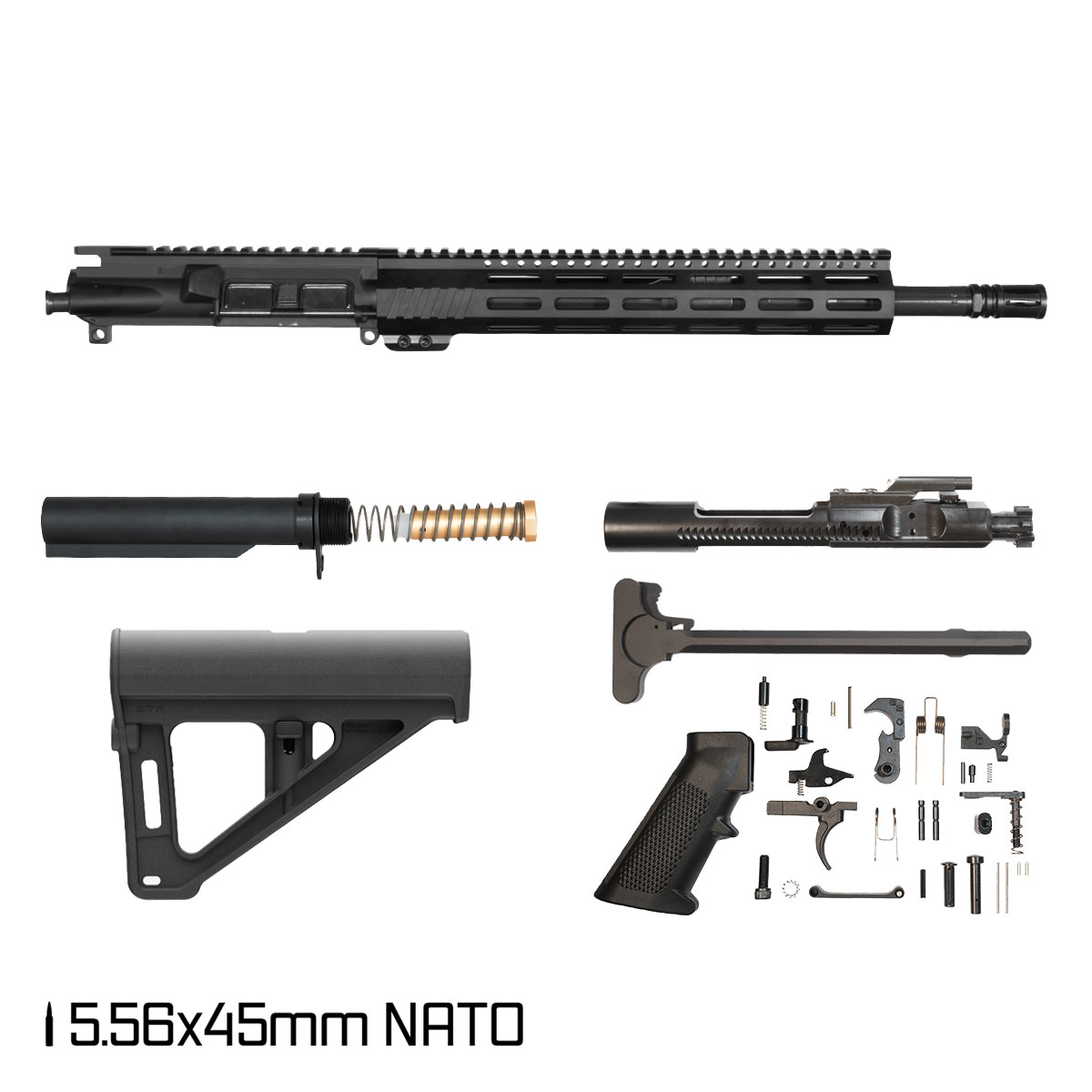Davidson Defense Aegis w/Magpul BTR Brace 14.5-inch Carbine-Gas 1:7 5.56 NATO AR-15 M-LOK Handguard Pistol Full Build Kit