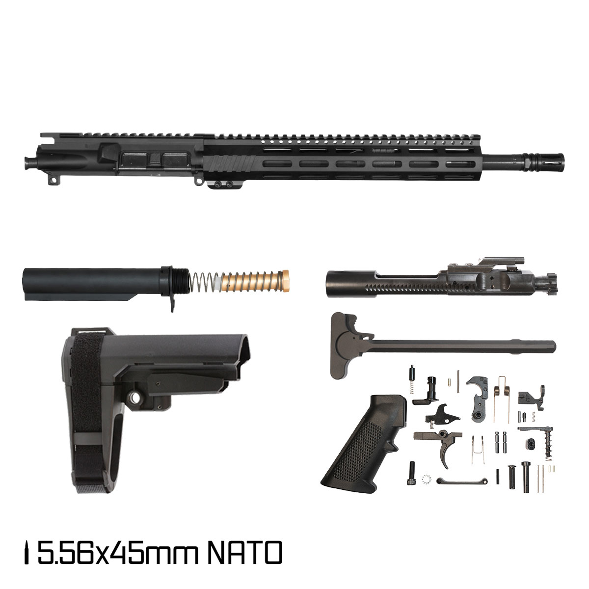 Davidson Defense Aegis w/SBA3 Brace 14.5-inch Carbine-Gas 1:7 5.56 NATO AR-15 M-LOK Handguard Pistol Full Build Kit