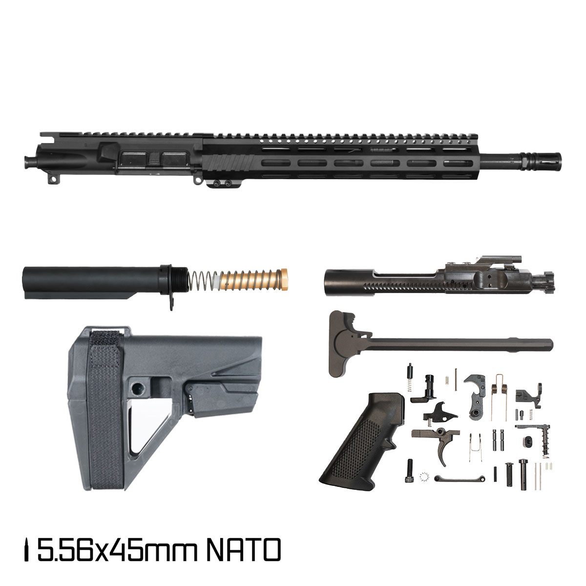 Davidson Defense Aegis w/SBA5 Brace 14.5-inch Carbine-Gas 1:7 5.56 NATO AR-15 M-LOK Handguard Pistol Full Build Kit