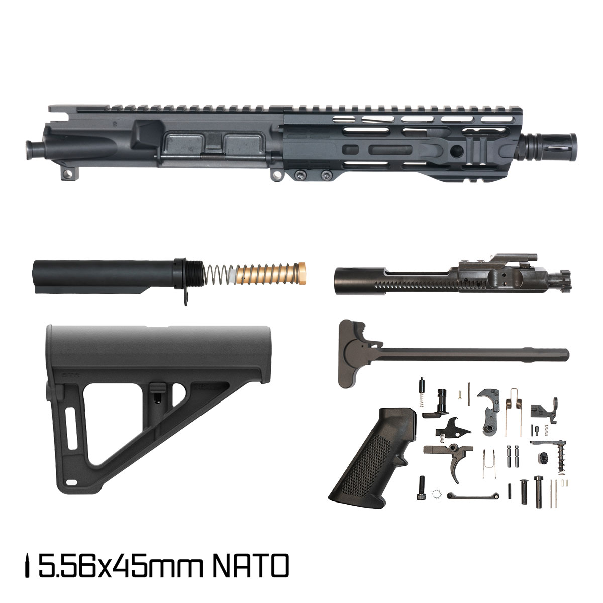 Davidson Defense Atriox w/Magpul BTR Brace 7.5-inch Pistol-Gas 1:7 5.56 NATO AR-15 Freefloat M-Lok Handguard Pistol Full Build Kit