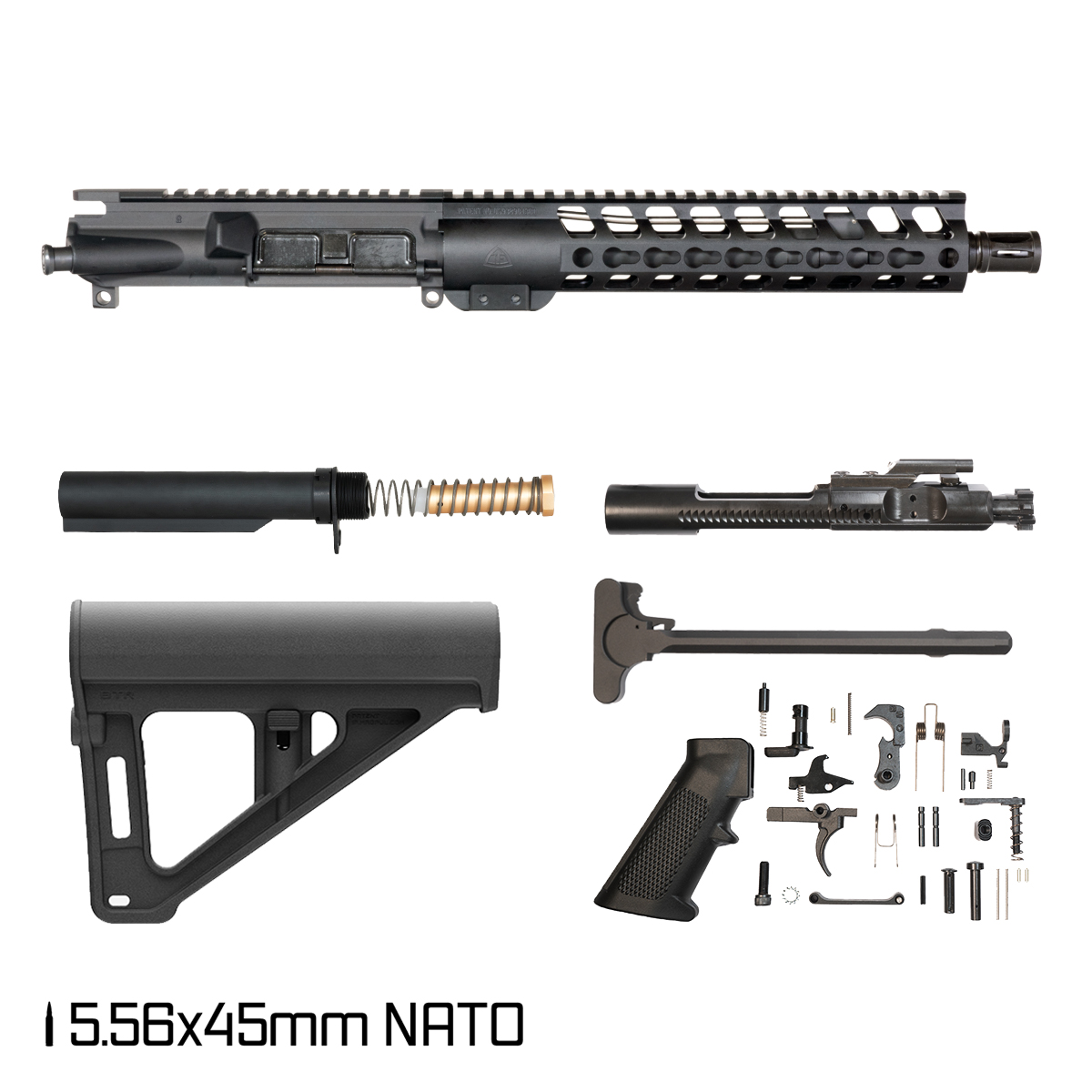 Davidson Defense Warden w/Magpul BTR Brace 10.5-inch Carbine-Gas 1:7 5.56 NATO AR-15 Freefloat Keymod Handguard Pistol Full Build Kit
