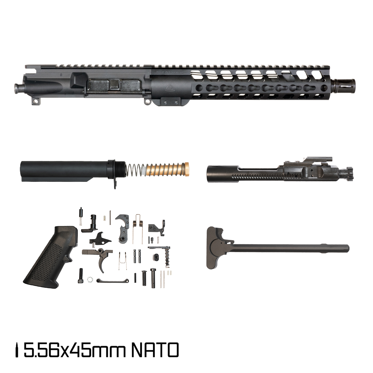 Davidson Defense Warden 10.5-inch Carbine-Gas 1:7 5.56 NATO AR-15 Freefloat Keymod Handguard Pistol Full Build Kit, SBR Ready