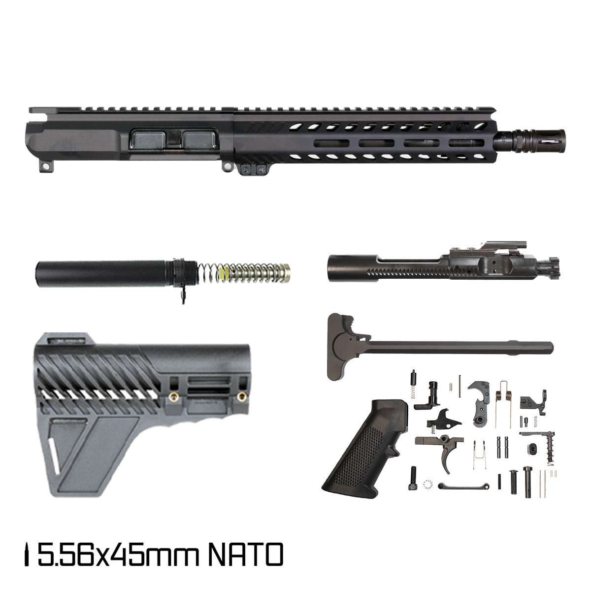Davidson Defense Cutlass w/Gauntlet Arms Brace 10.5-inch Carbine-Gas 1:8 5.56 NATO AR-15 Freefloat M-Lok Handguard Pistol Full Build Kit