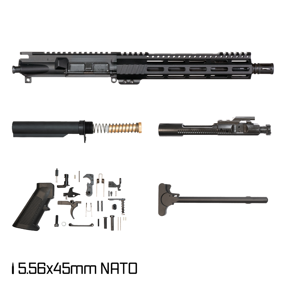 Davidson Defense Aegis Lightweight 10.5-inch Carbine-Gas 1:8 5.56 NATO AR-15 Freefloat M-Lok Handguard Pistol Full Build Kit, SBR Ready