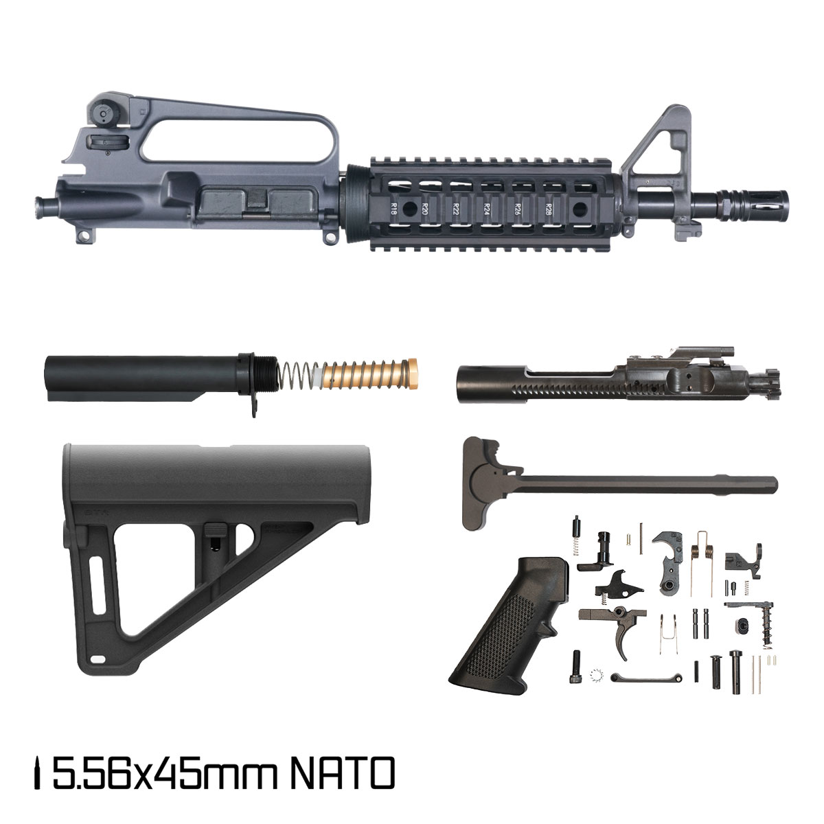 Davidson Defense Oblivion w/Magpul BTR Brace 10.5-inch Carbine-Gas 1:8 5.56 NATO AR-15 FSB Carbine-Length Quad-Rail Handguard Pistol Full Build Kit