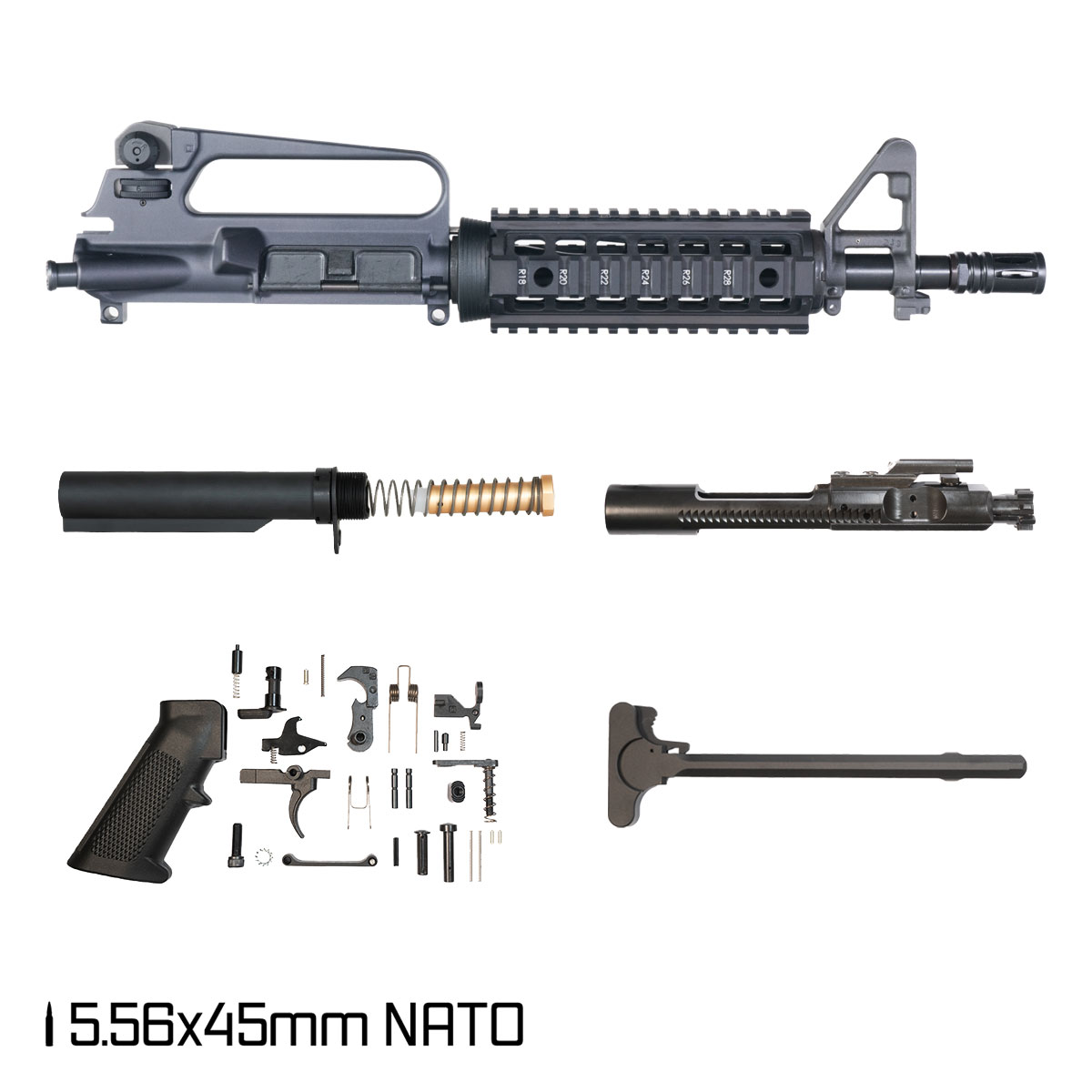 Davidson Defense Oblivion 10.5-inch Carbine-Gas 1:8 5.56 NATO AR-15 FSB Carbine-Length Quad-Rail Handguard Pistol Full Build Kit, SBR Ready