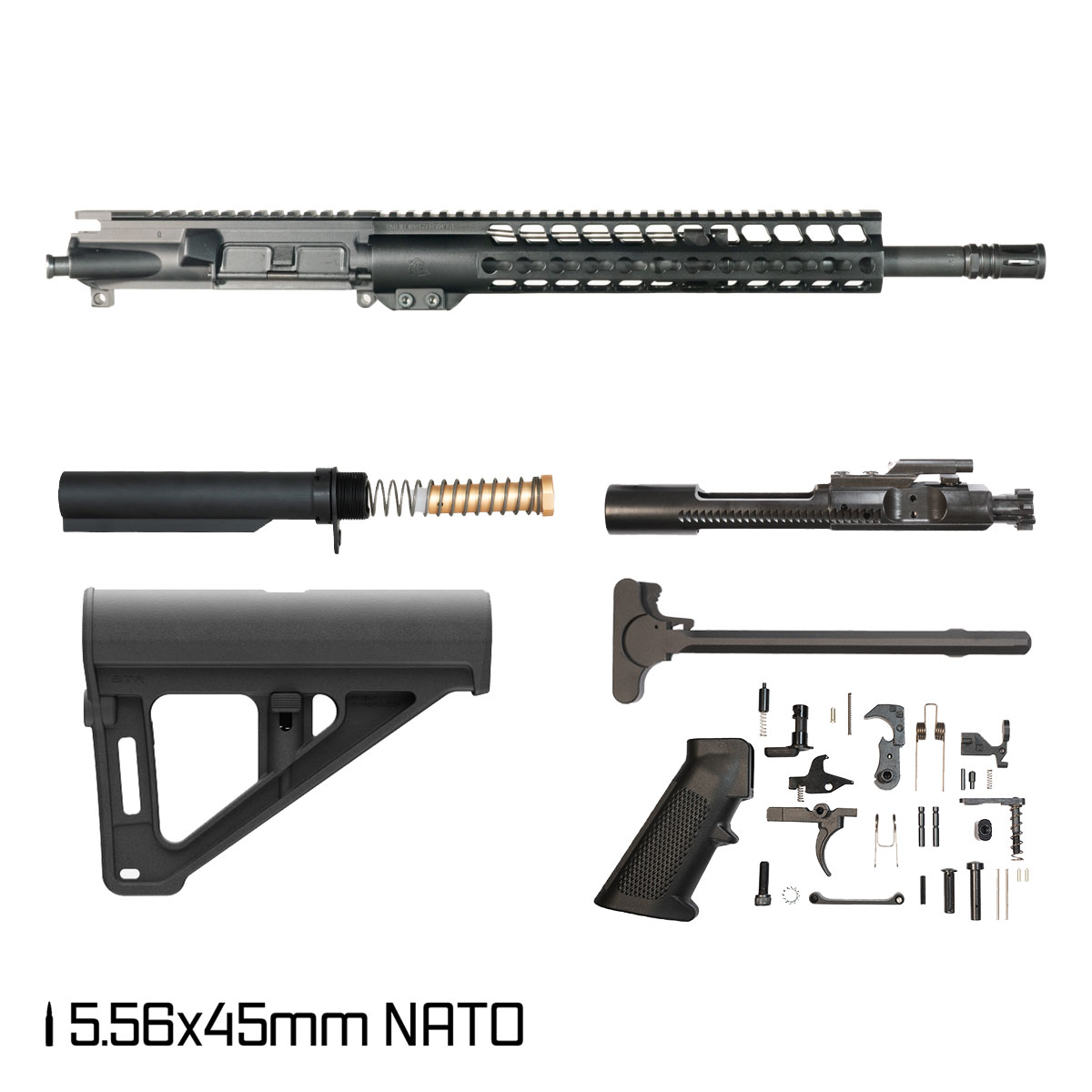 Davidson Defense Warden w/Magpul BTR Brace 14.5-inch Carbine-Gas 1:7 5.56 NATO AR-15 Freefloat Keymod Handguard Pistol Full Build Kit