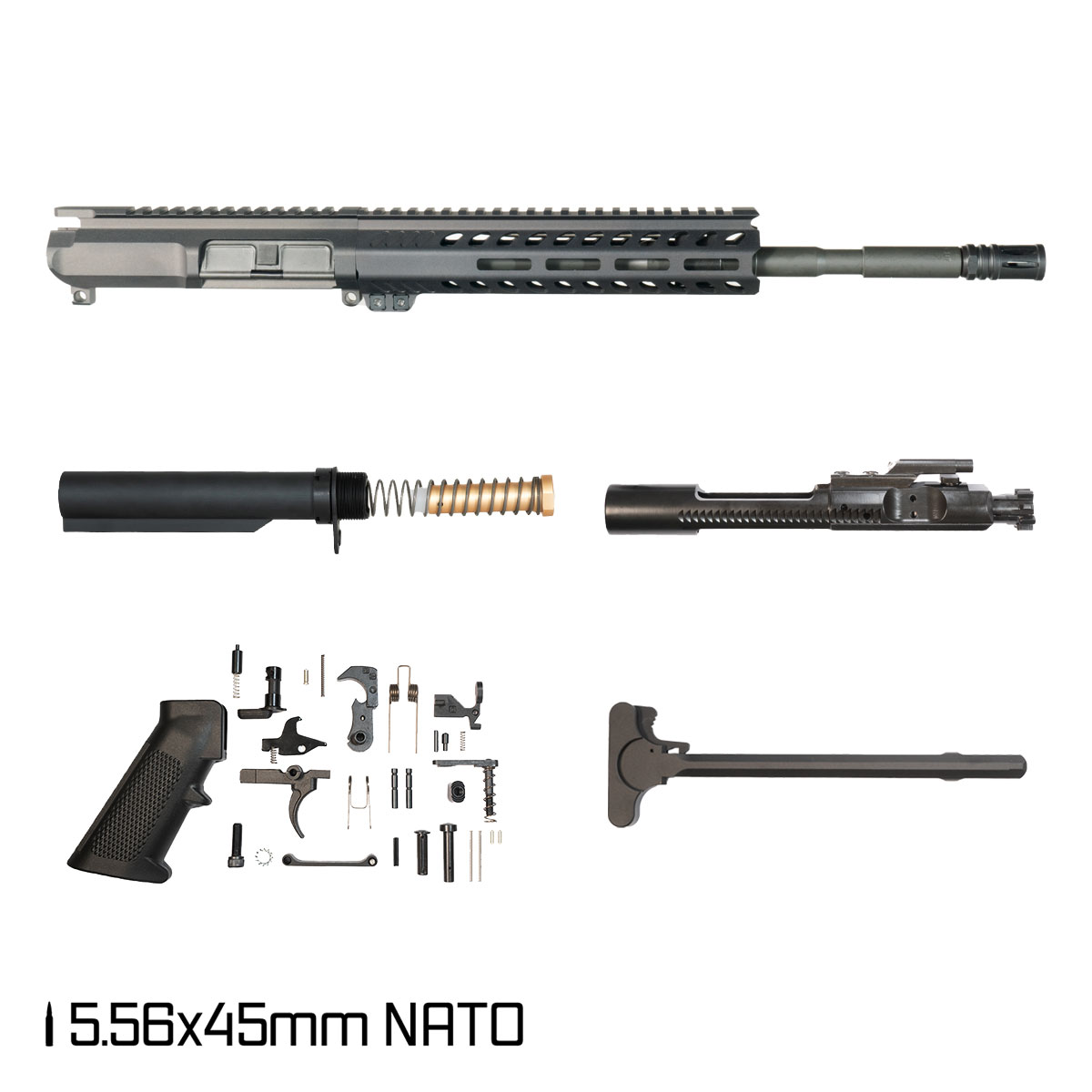 Davidson Defense Cutlass 14.5-inch Carbine-Gas 1:7 5.56 NATO AR-15 Freefloat M-Lok Handguard Pistol Full Build Kit, SBR Ready