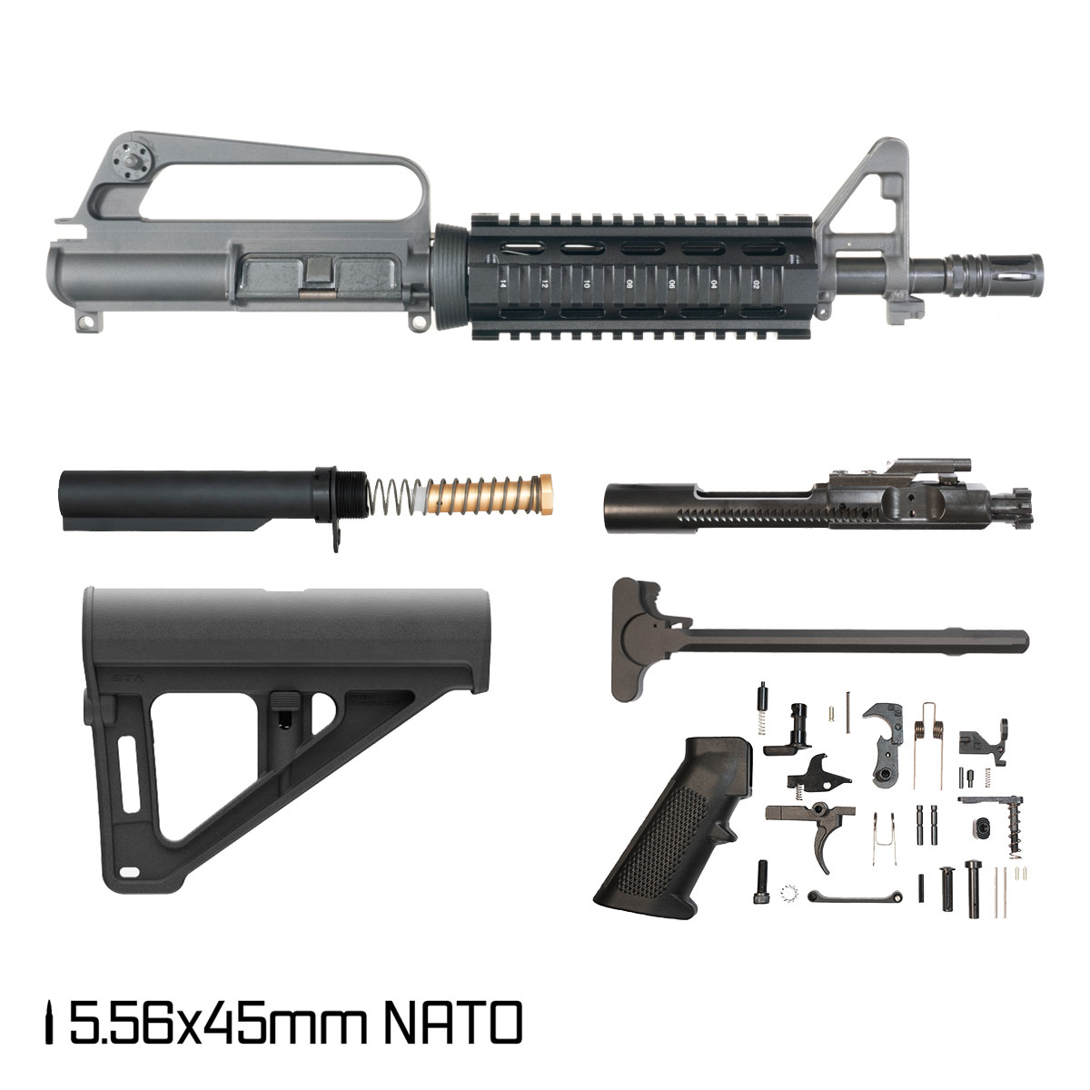 Davidson Defense Carryover w/Magpul BTR Brace 10.5-inch Carbine-Gas 1:8 5.56 NATO AR-15 FSB Carbine-Length Quad-Rail Handguard Pistol Full Build Kit