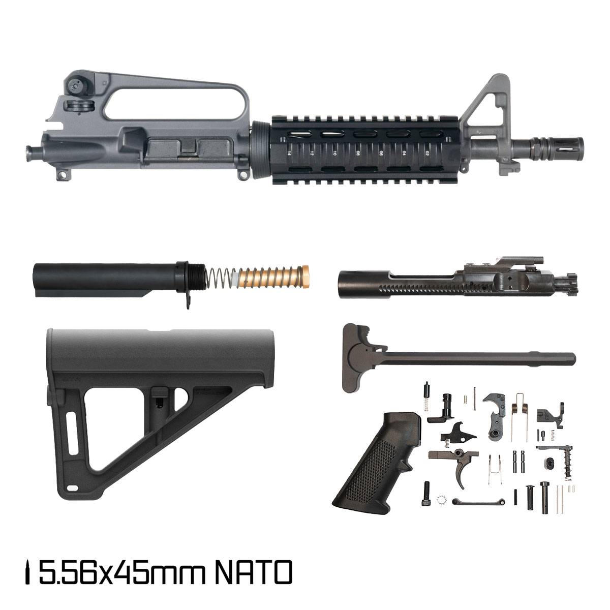 ARKX 556' 10.5-inch AR-15 5.56 NATO Nitride Pistol Upper Build Kit
