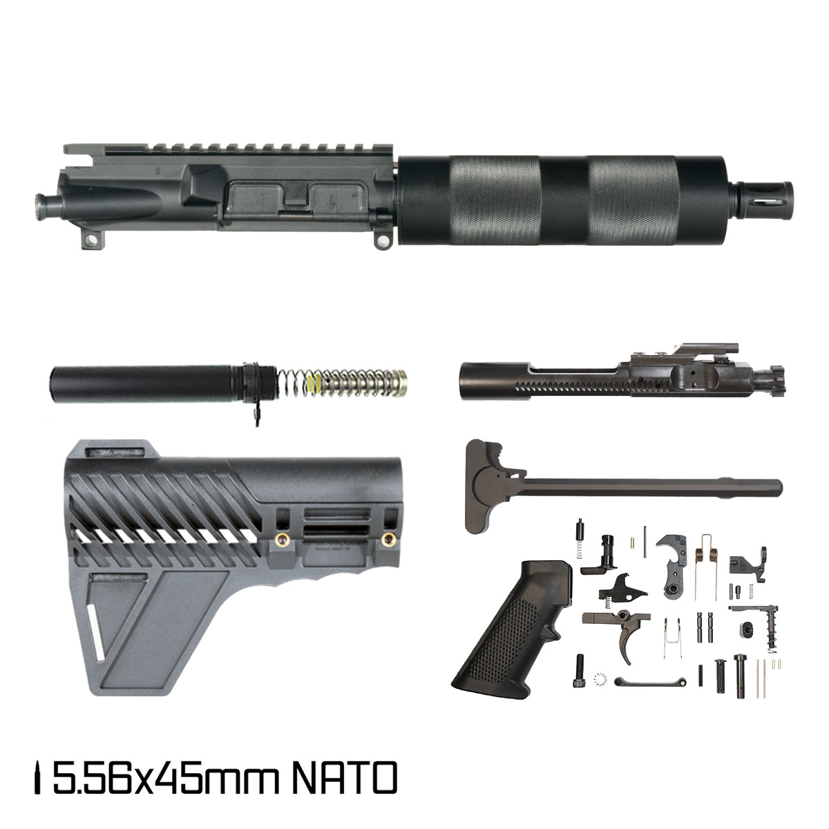 Davidson Defense Medusa's Fury w/Gauntlet Arms Brace 7.5-inch Pistol-Gas 1:7 5.56 NATO AR-15 Custom Handguard Pistol Full Build Kit