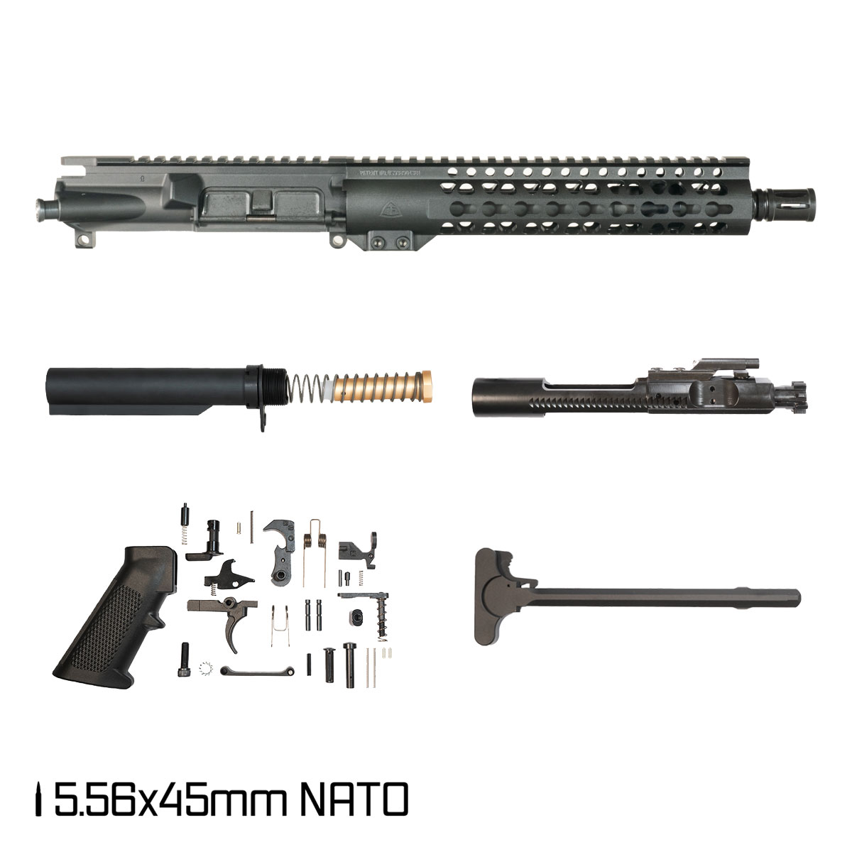 Davidson Defense Warden Patrol 10.5-inch Carbine-Gas 1:7 5.56 NATO AR-15 Freefloat Keymod Handguard Pistol Full Build Kit, SBR Ready