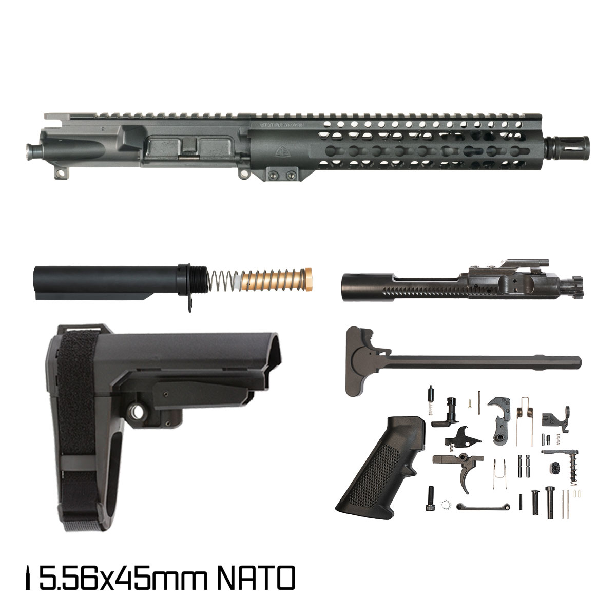Davidson Defense Warden Patrol w/SBA3 Brace 10.5-inch Carbine-Gas 1:7 5.56 NATO AR-15 Freefloat Keymod Handguard Pistol Full Build Kit
