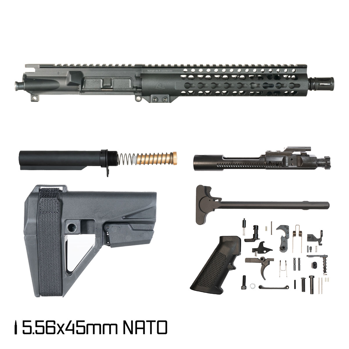 Davidson Defense Warden Patrol w/SBA5 Brace 10.5-inch Carbine-Gas 1:7 5.56 NATO AR-15 Freefloat Keymod Handguard Pistol Full Build Kit