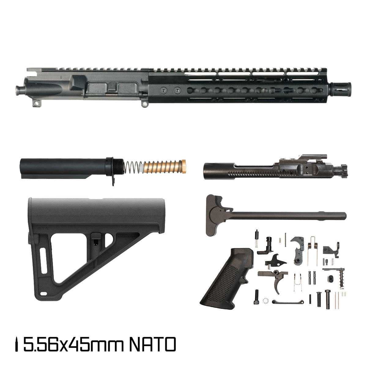 Davidson Defense Warden Duty w/Magpul BTR Brace 10.5-inch Carbine-Gas 1:7 5.56 NATO AR-15 Freefloat Keymod Handguard Pistol Full Build Kit