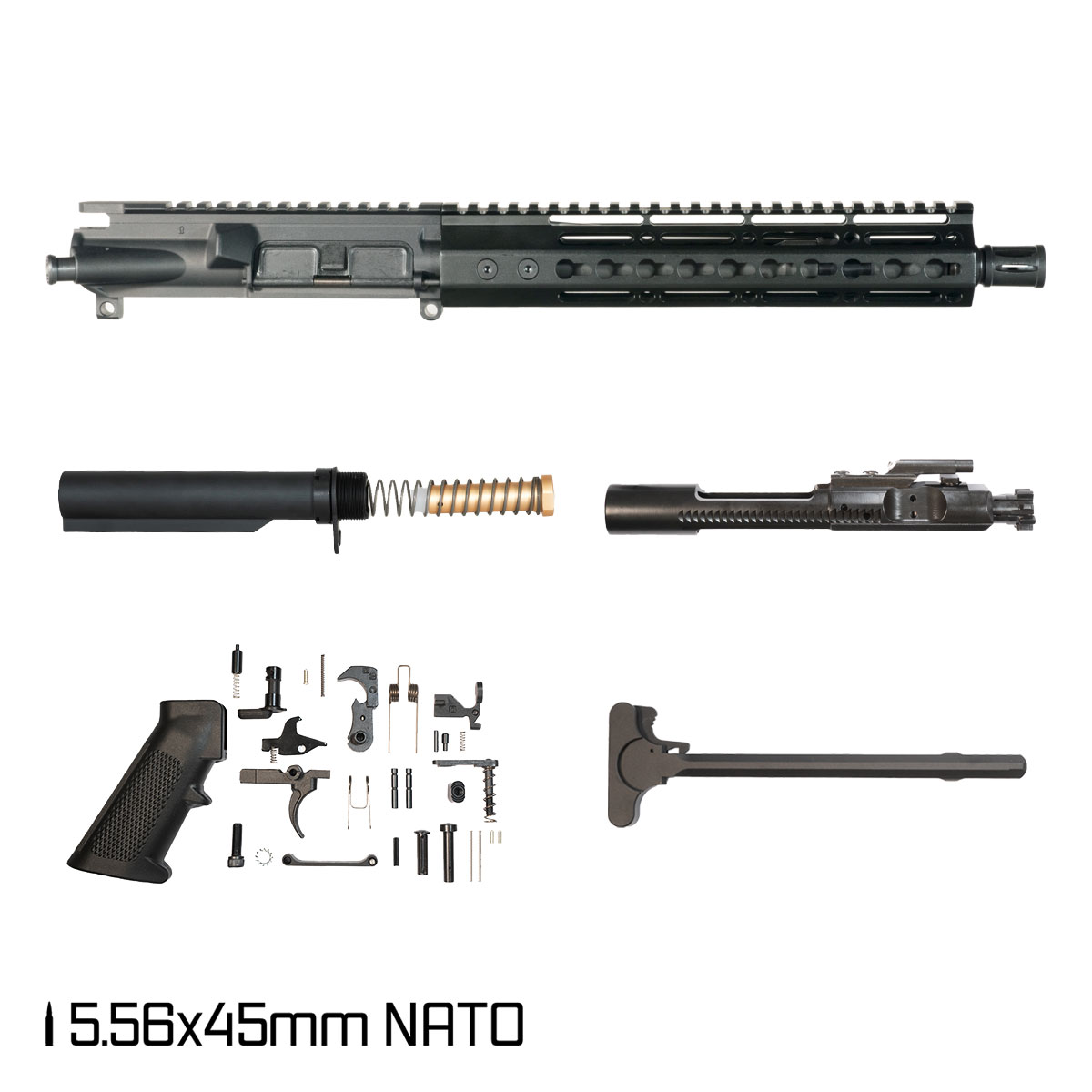 Davidson Defense Warden Duty 10.5-inch Carbine-Gas 1:7 5.56 NATO AR-15 Freefloat Keymod Handguard Pistol Full Build Kit, SBR Ready